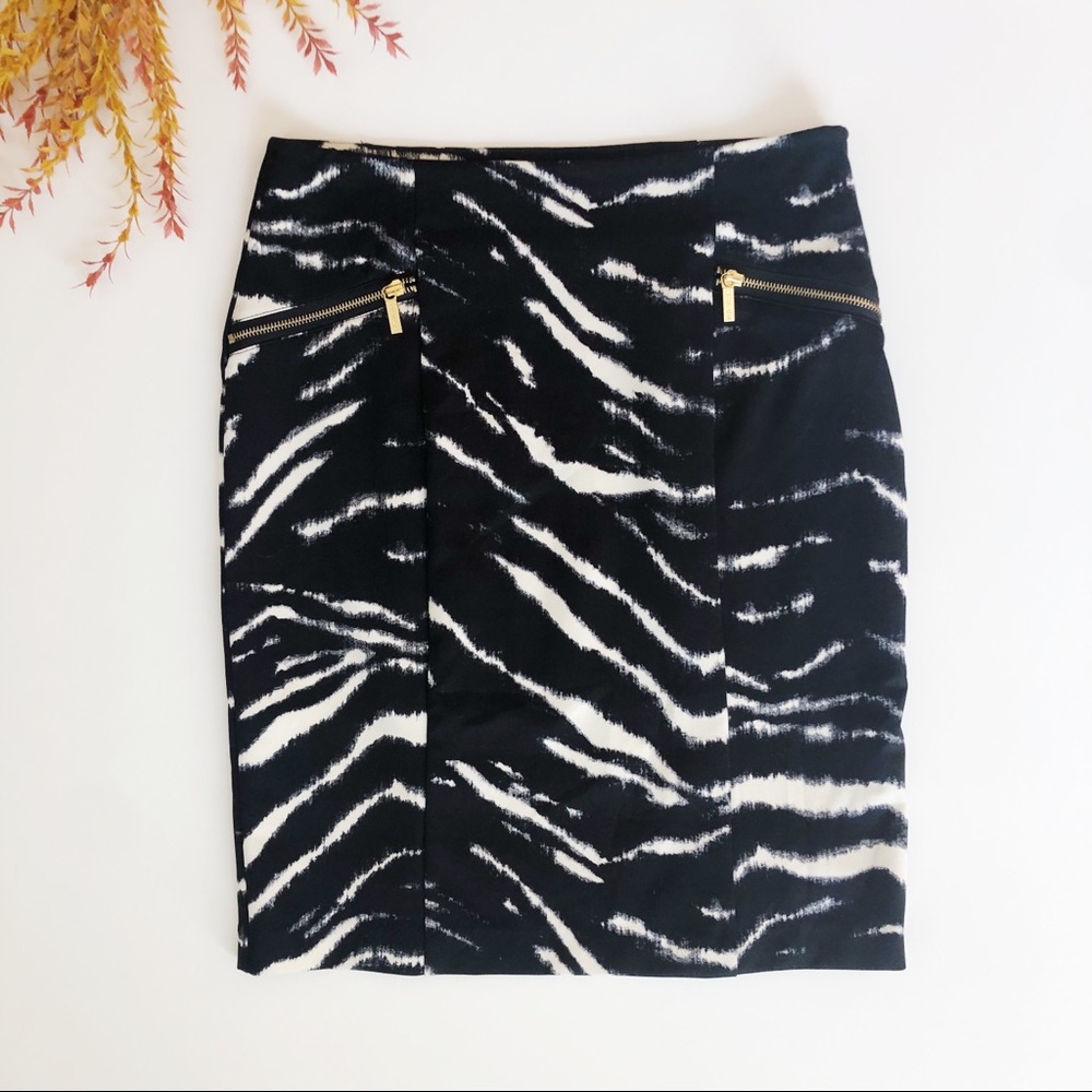Michael Kors zebra print ponte skirt